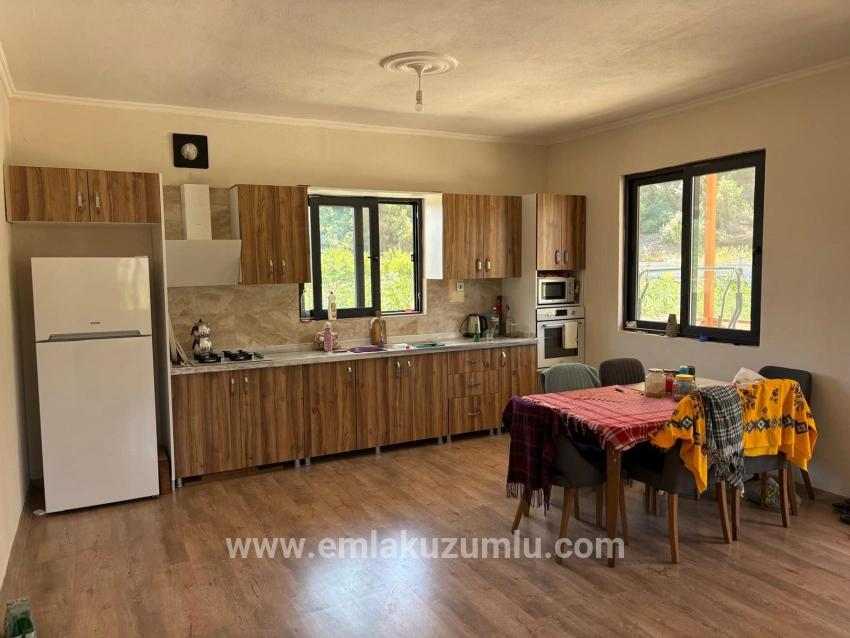 120m2 Detached Wooden House On A 2500m2 Field In Dalyan Karadağ Area